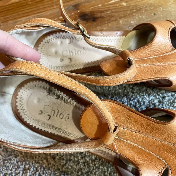 Chloe Leather Cork Wedge Size 40.5 /USA 10.5 - Picture 3 of 7